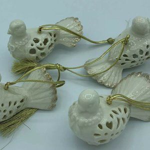 Lenox Doves Light Pierced Porcelain Bird Ornaments